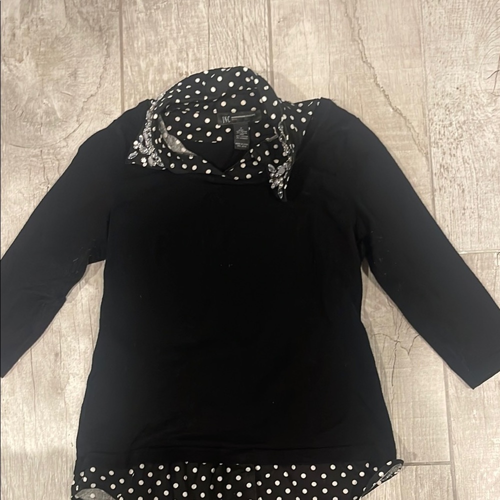 Black and White Polka Dot Blouse